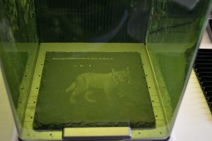 Laser engraving a slate table mat